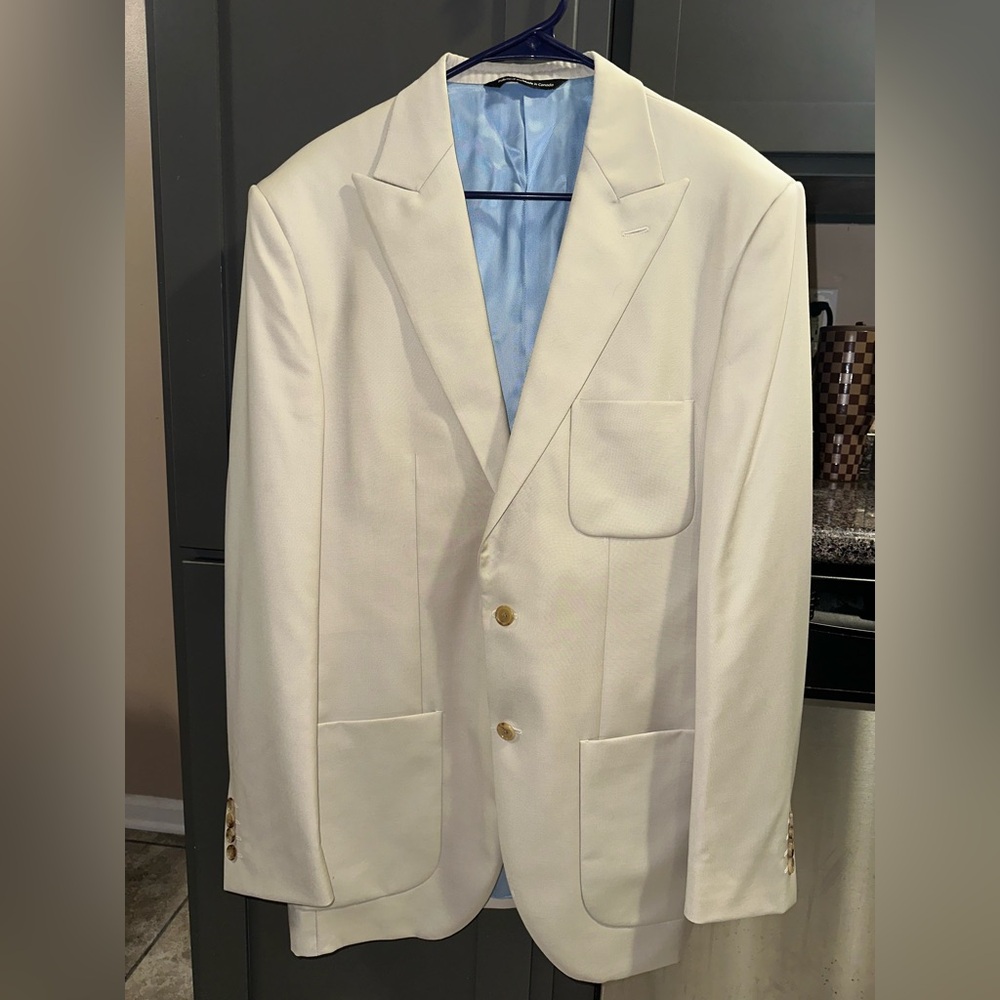 Men’s cream sports coat 42R - Picture 2 of 4